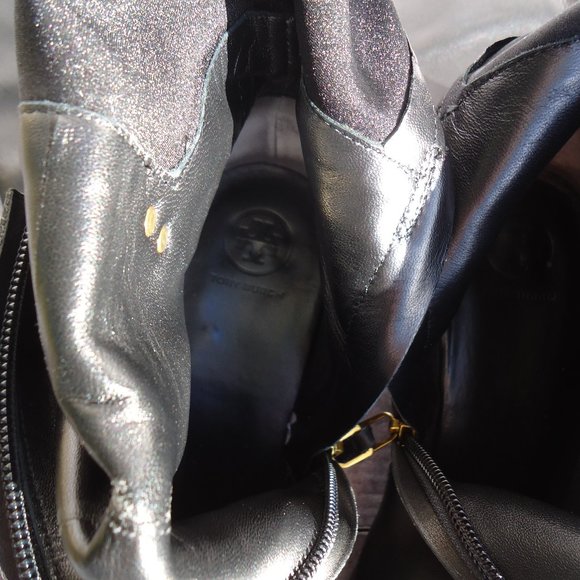 SIZE 8.5. Tory Burch leather over the knee-high stretch panel riding boots. - Picture 14 of 16
